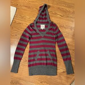 Energie hooded striped sweater size Large